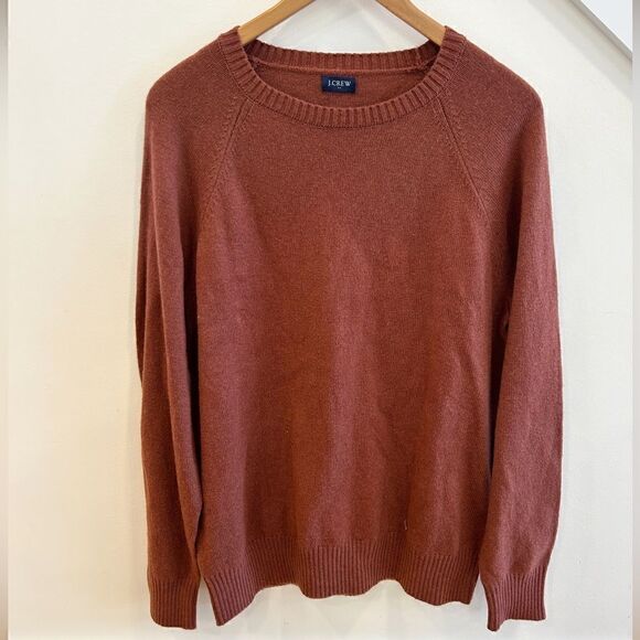 J. Crew Rust Marled LambsWool Crewneck Sweater - Picture 1 of 9